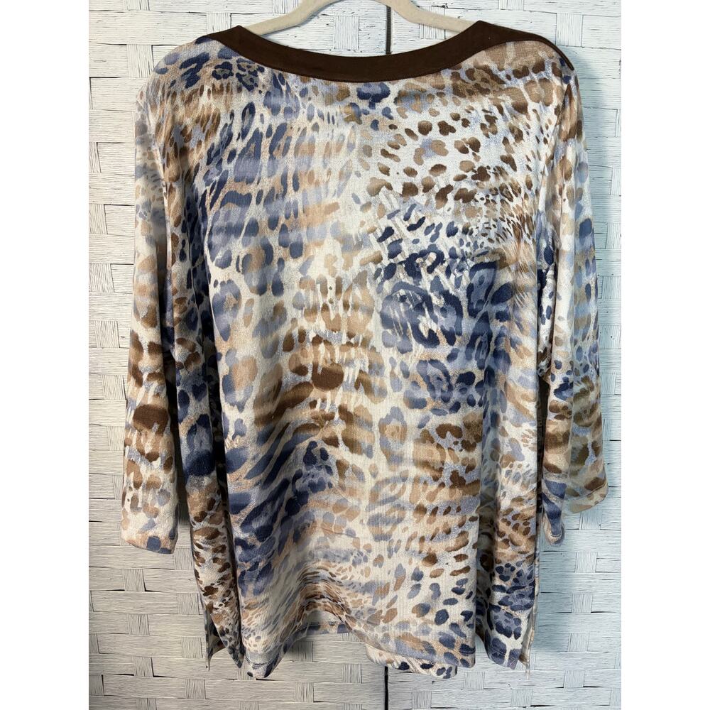 Alfred Dunner womens sweater animal print soft feminine colorful lightweight - Picture 3 of 10